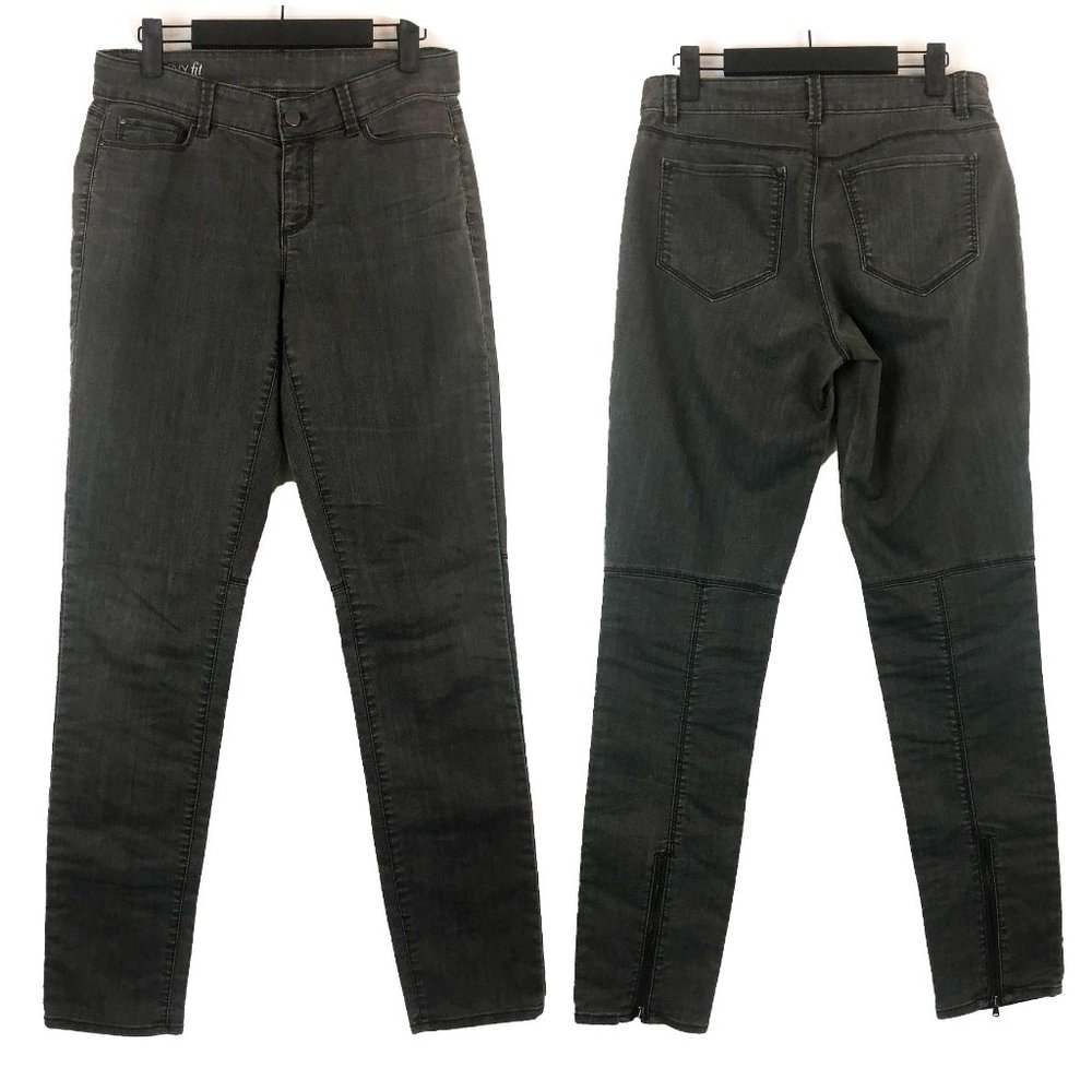 Ann Taylor Charcoal Grey Curvy Fit Low Mid Rise Skinny Jeans 4T Tall